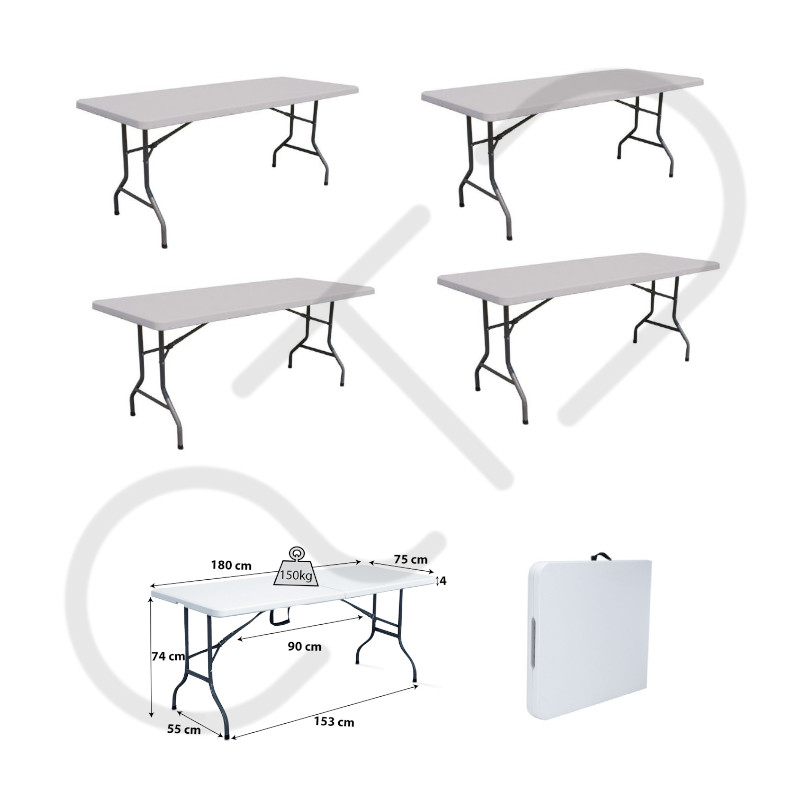 Location table rectangle pliante 6 pers, La Roche sur Yon