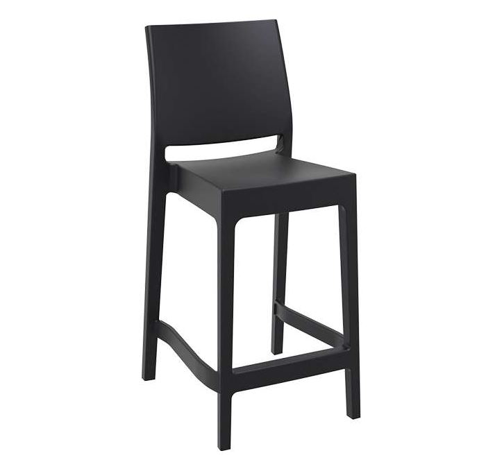 Tabouret Haut Pliant Noir - Chaise pliante et empilable - Banc et tabouret