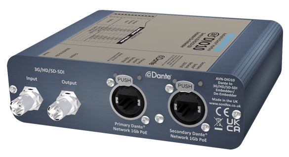 AVN-DIO10 Dante® to 3G/HD/SD-SDI Embedder/De-Embedder